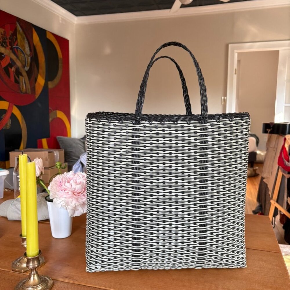 Palorosa Large Tote | Palm + Black